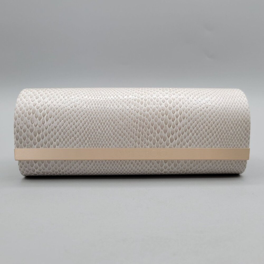Authentic JIMMY CHOO Snakeskin Pattern Magnetic Snap Eyeglasses Sunglasses Case